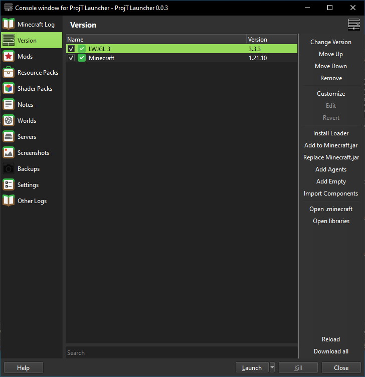 Console Window Version